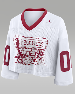 Oklahoma Logo Women's Jordan Brand Dri-FIT College Cropped Jersey